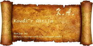 Kovár Attila névjegykártya