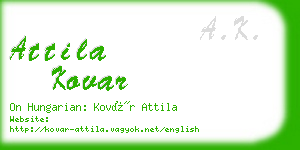attila kovar business card
